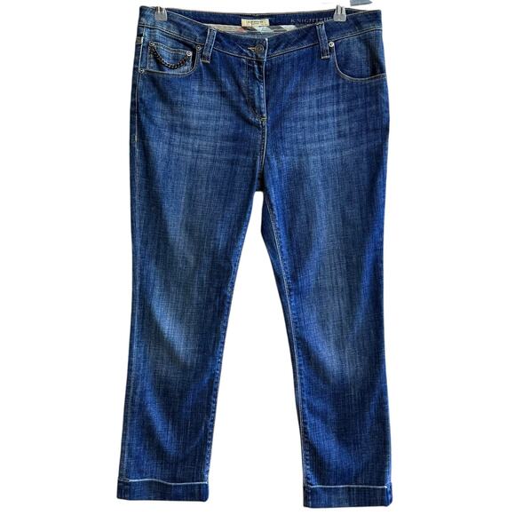 Burberry London KnightBridge Wash Blue Cropped Length Straight Leg Size 30 - Picture 1 of 12